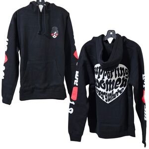 Alice + Olivia Hoodie Sweatshirt Sunny We Love LA Graphic Medium Black NWT ❤